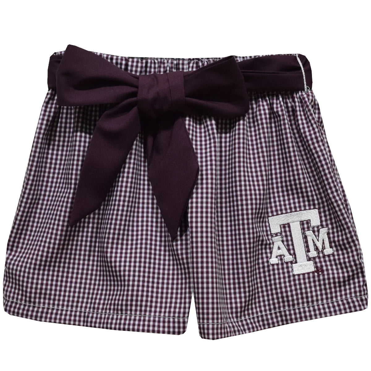 Texas A&M Gingham Shorts With Sash