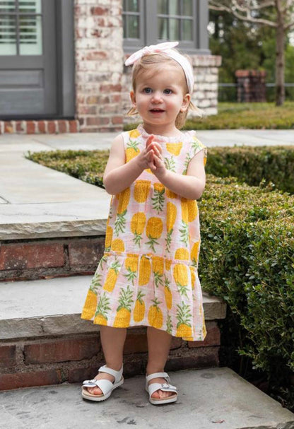 Mudpie Pineapple Dress & Headband Set