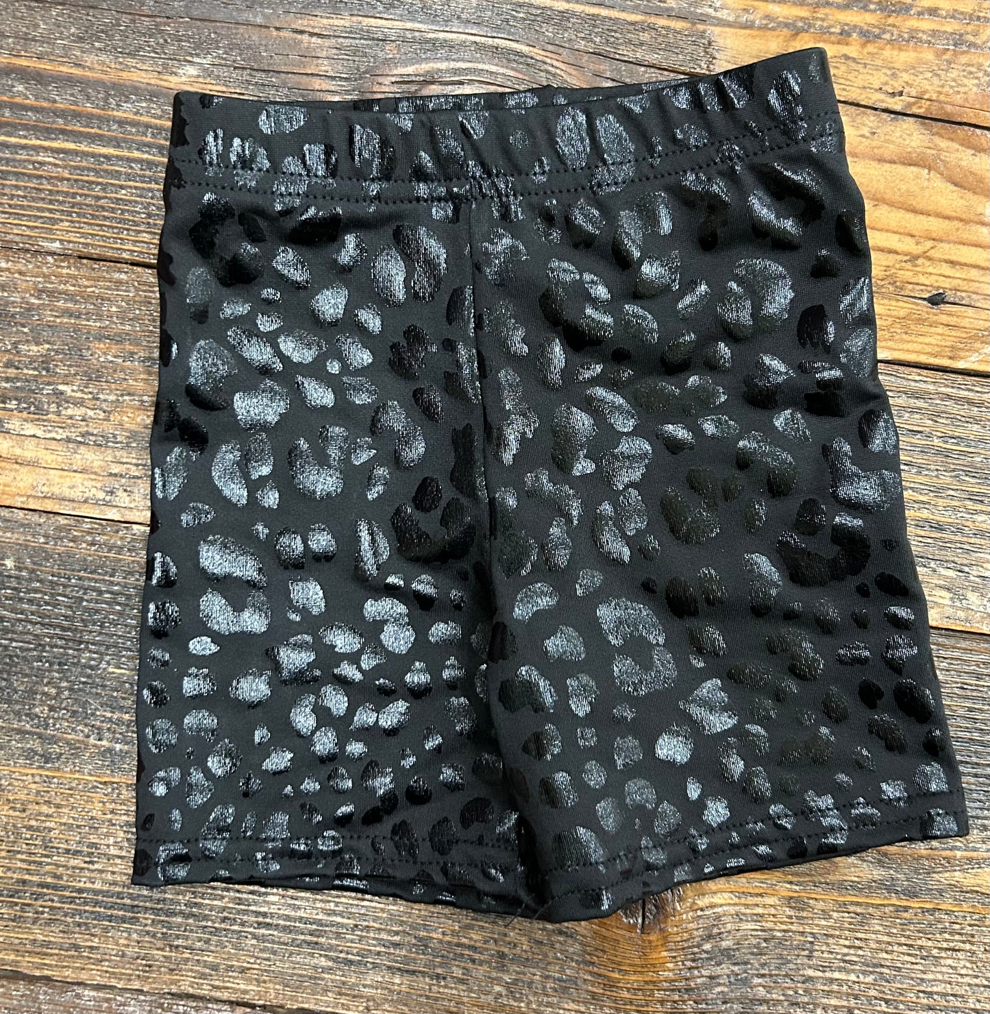 Leopard Pleather Biker Shorts