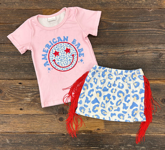 American Babe Fringe Skirt Set
