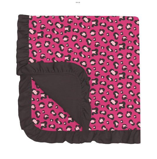 Kickee Pants Calypso Cheetah Ruffle Stroller Blanket