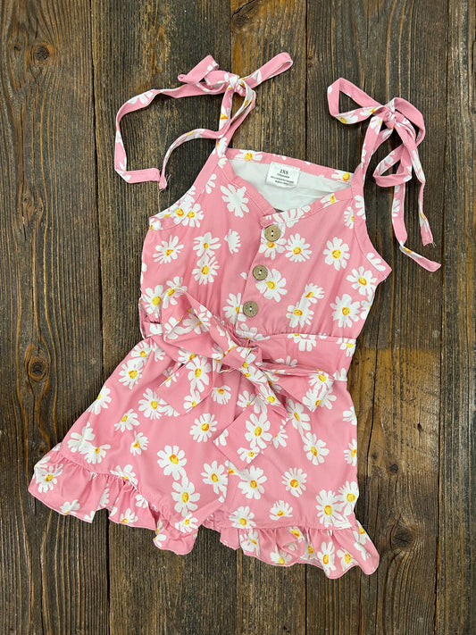 Pink Floral Romper