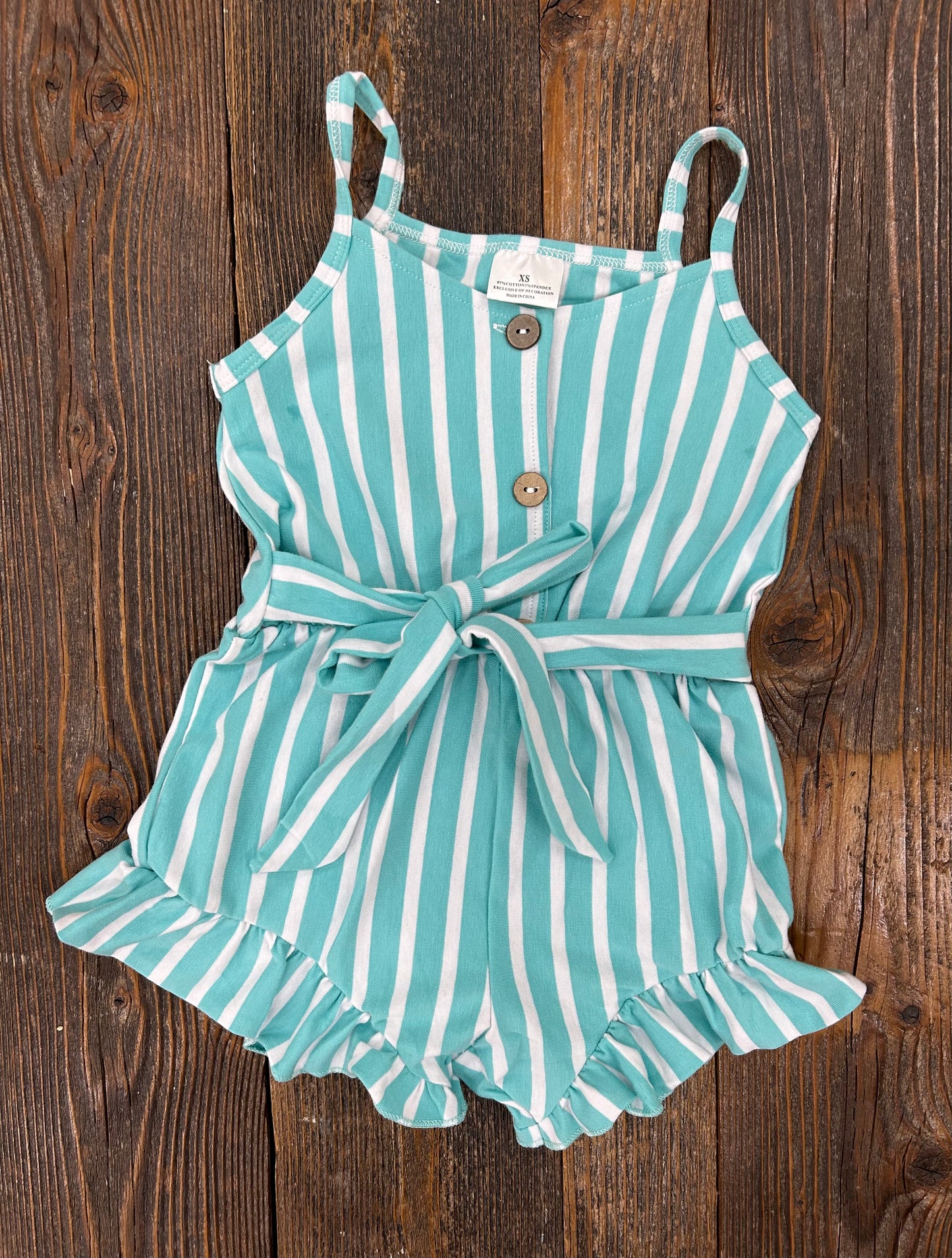 Mint Stripe Romper