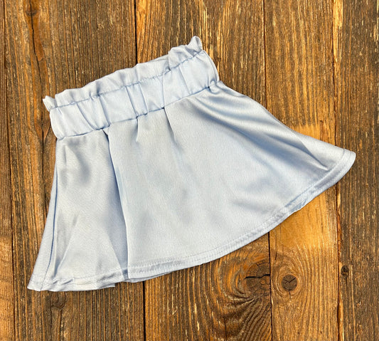 Blue Satin Skirt