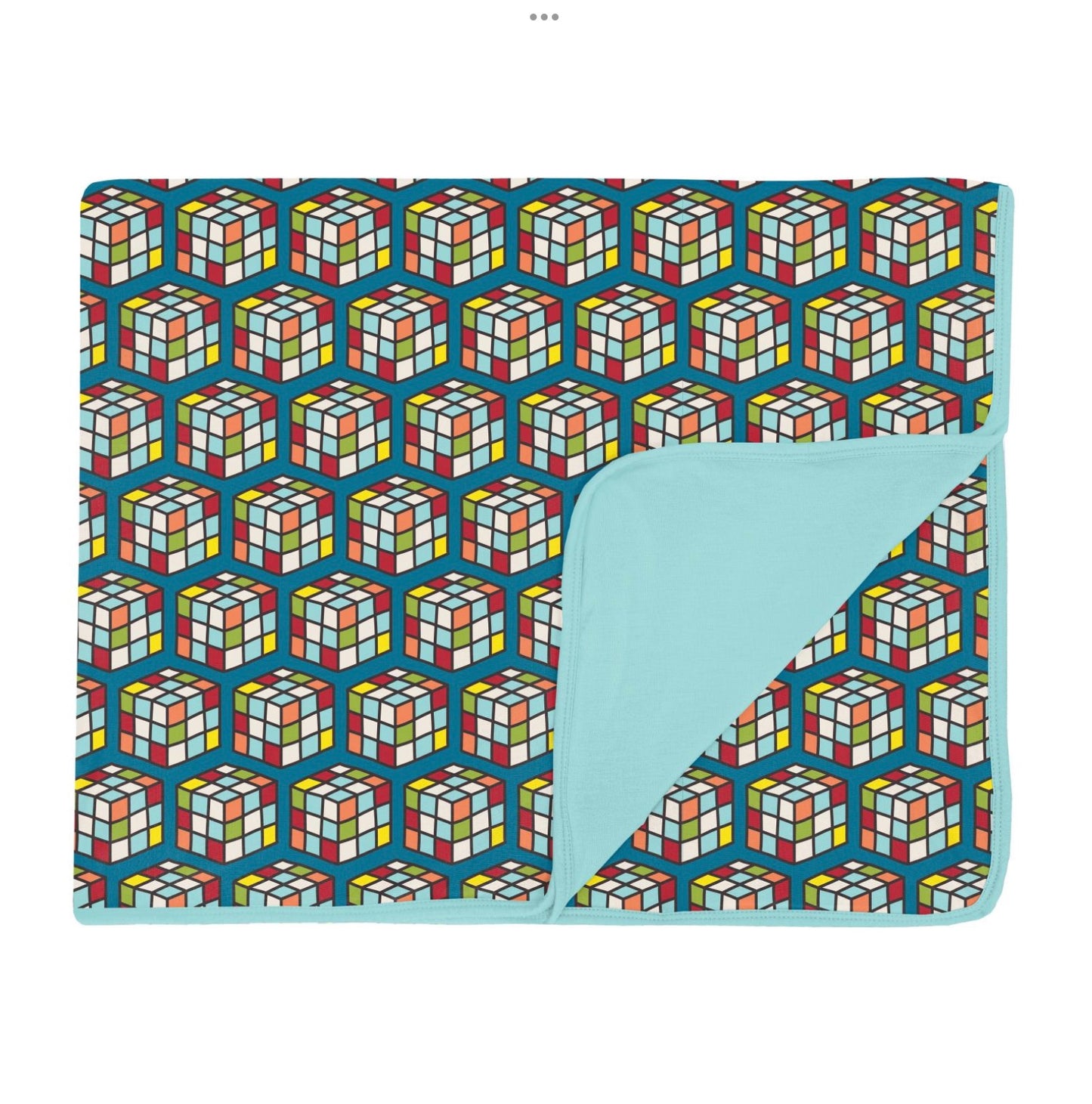 Kickee Pants Cerulean Blue Puzzle Cube Toddler Blanket