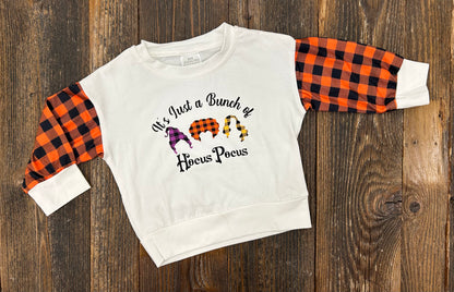 Orange and Black Plaid Pocus Bubble/Tee