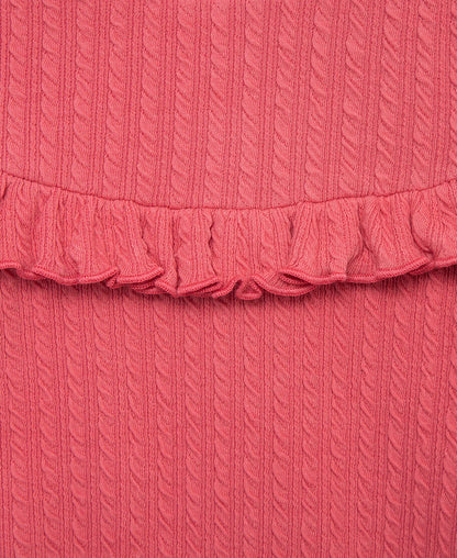 Little Me Berry Cable Knit Top & Pant Set