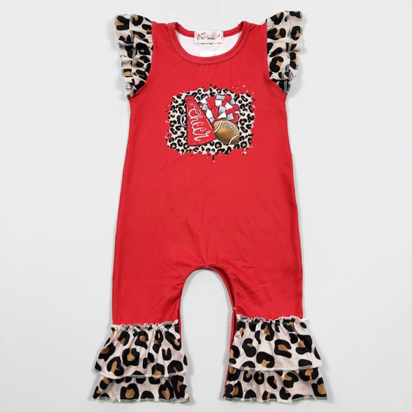 CC Leopard Football Cheer Romper