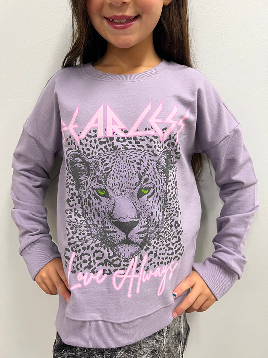 Paperflower Fearless Love Always Leopard Sweatshirt