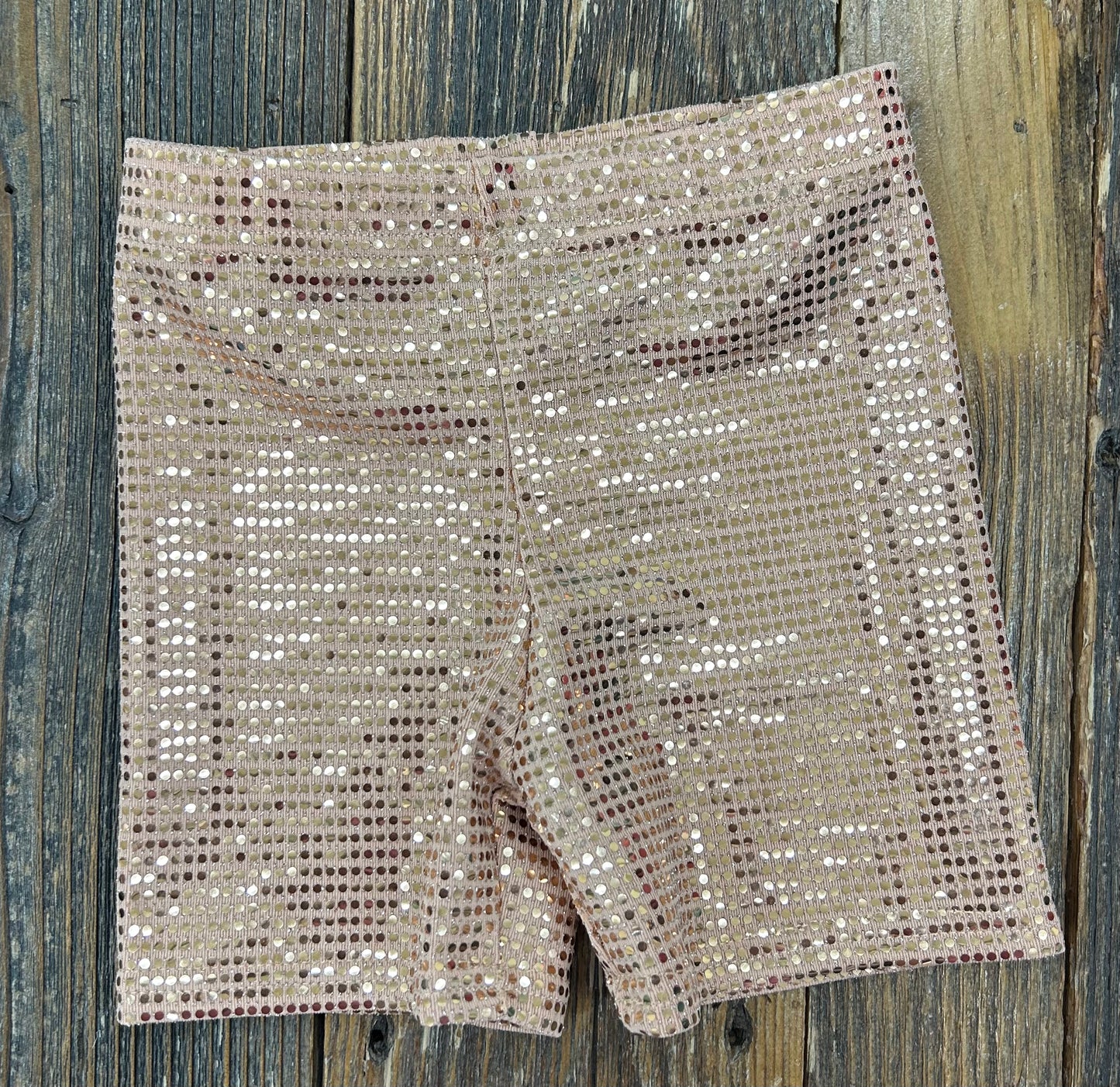 Gold Sequin Biker Shorts