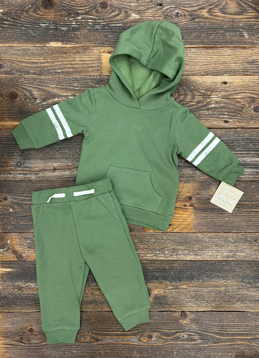 Little Me Green Sweatshirt Set