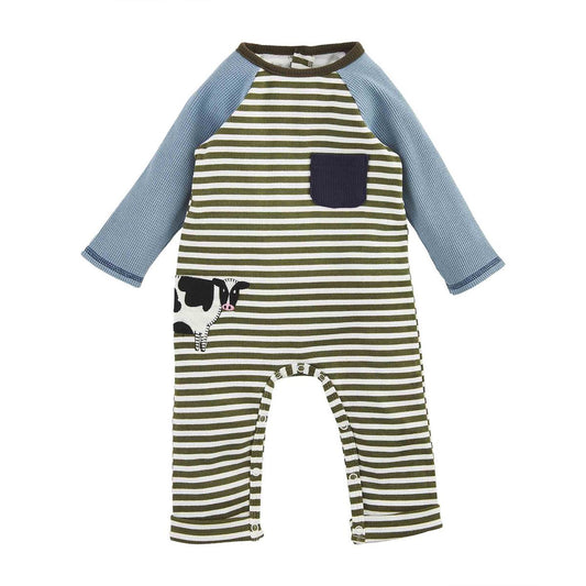Mudpie Cow Striped 1pc