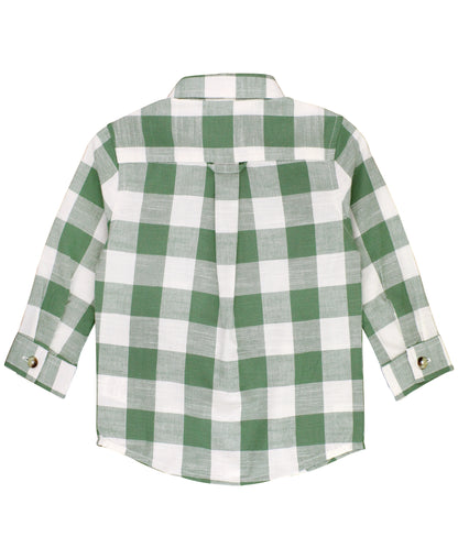 RuggedButts Dark Ivy Plaid Long Sleeve Button Down Shirt