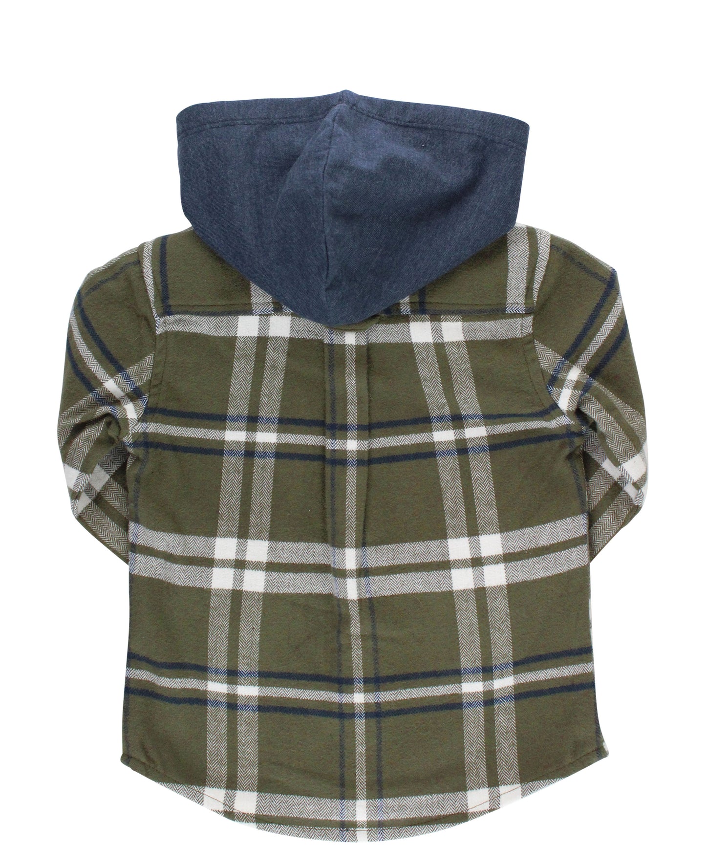 RuggedButts Olive Plaid Hooded Button Down