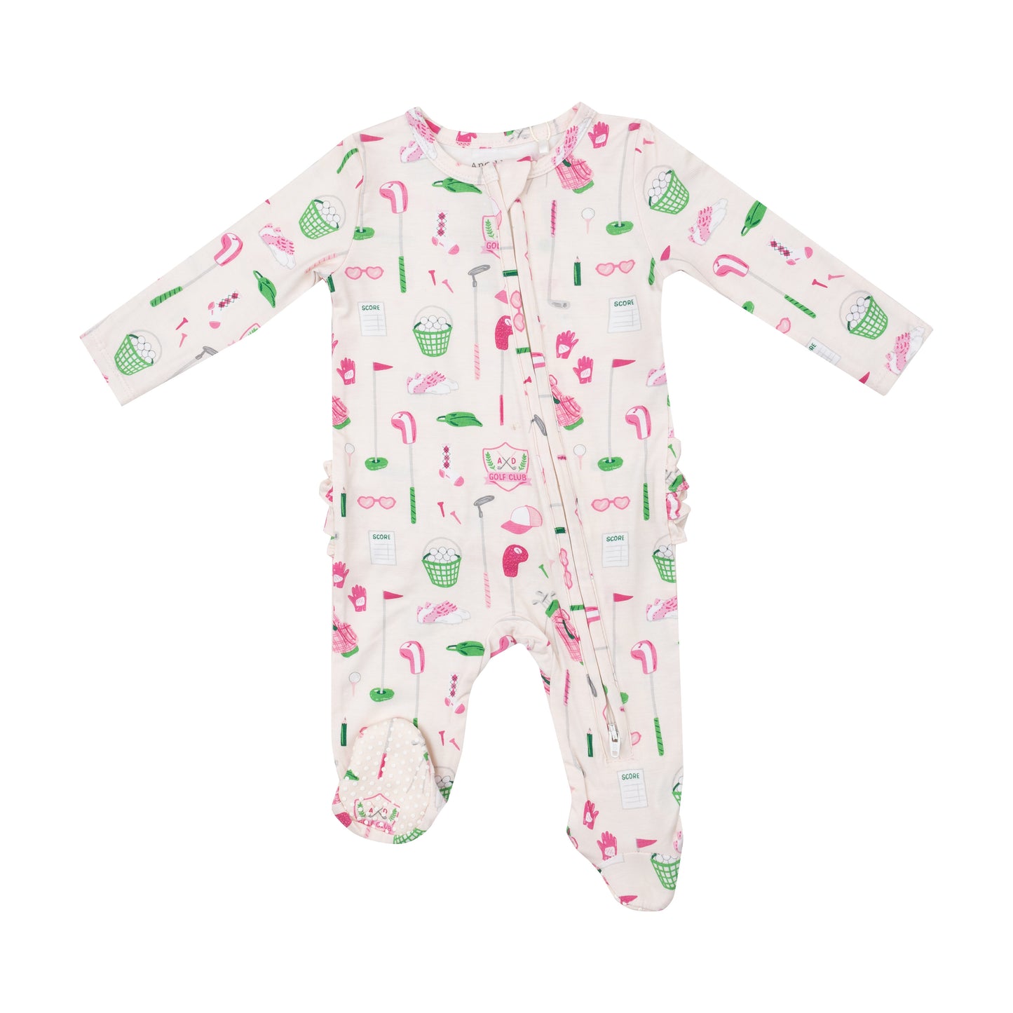 Angel Dear Pink Golf Club 2 Way Zipper Ruffle Footie