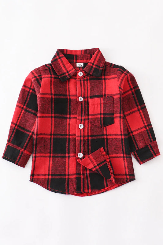 Red/Black Plaid Button Down