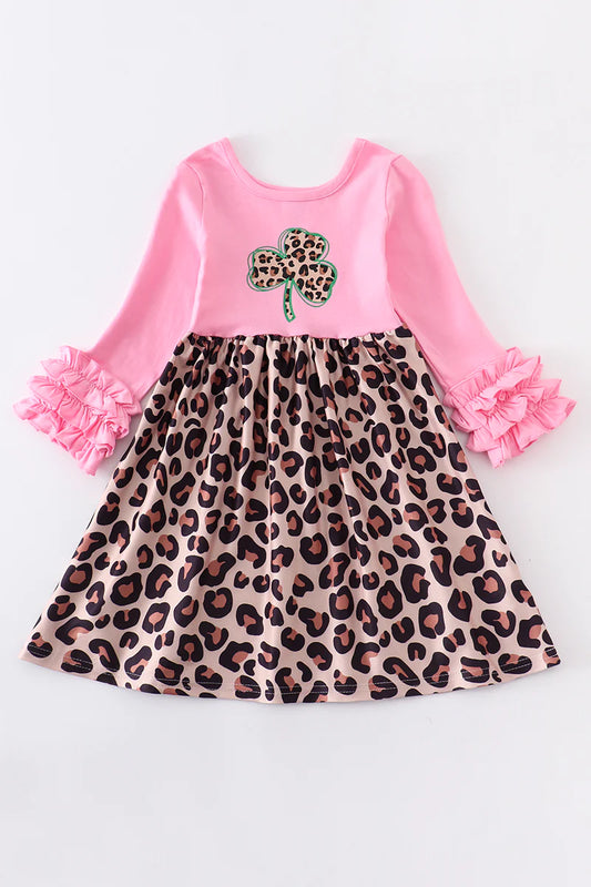 Pink Leopard Clover Dress