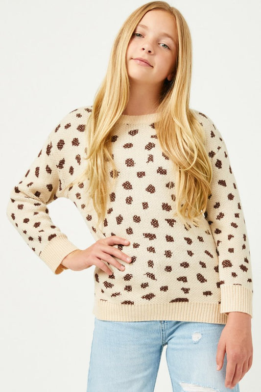 Hayden Animal Print Sweater Knit Pullover 3477