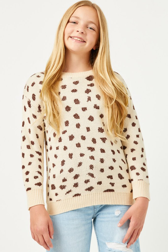 Hayden Animal Print Sweater Knit Pullover 3477