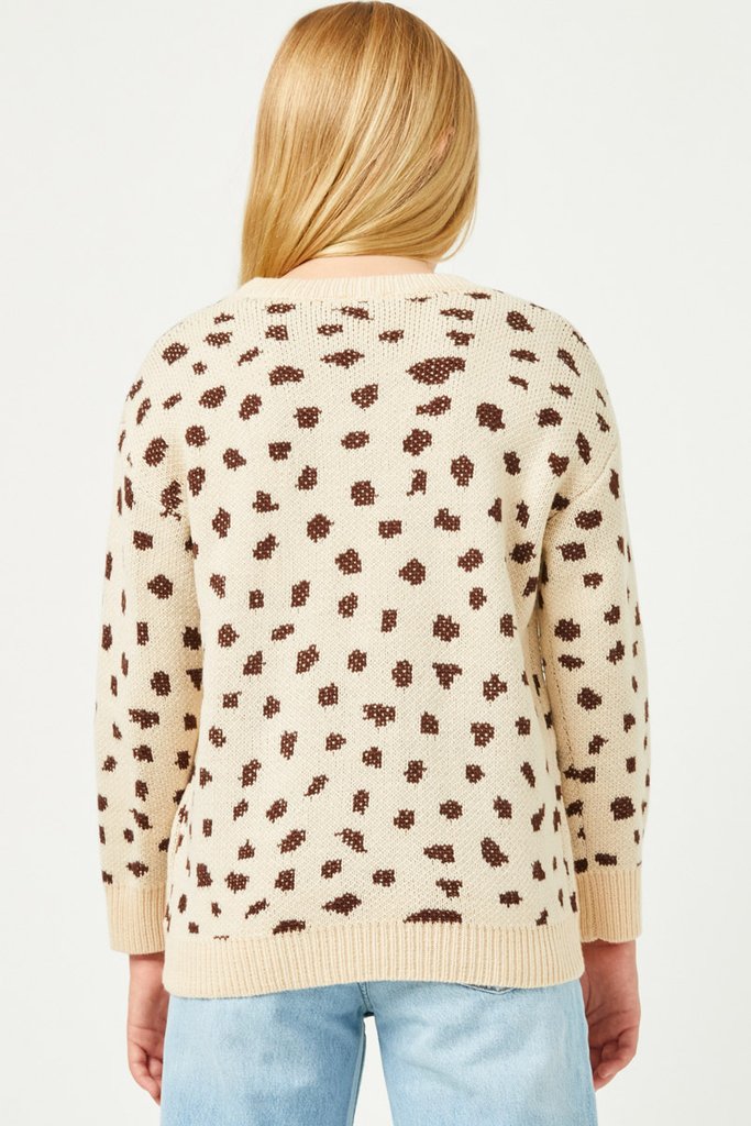 Hayden Animal Print Sweater Knit Pullover 3477