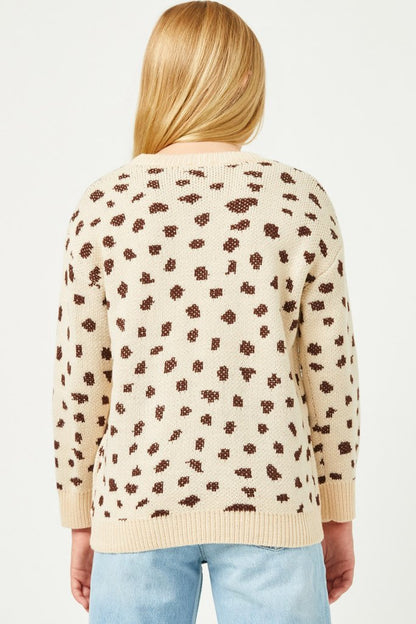 Hayden Animal Print Sweater Knit Pullover 3477