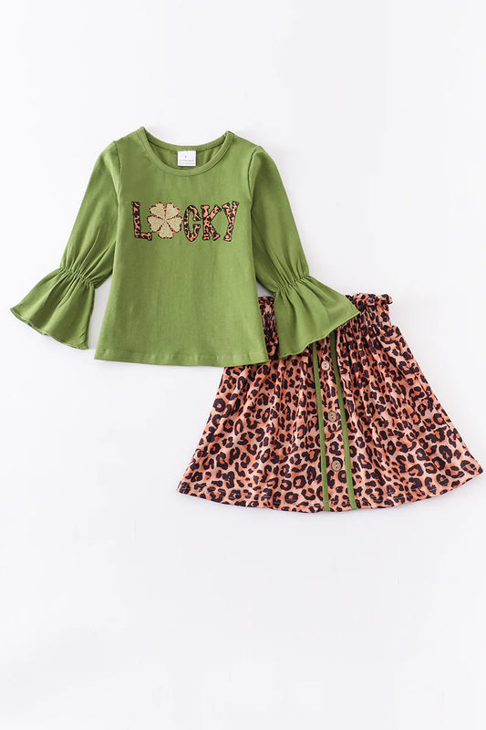 Lucky Leopard Skirt Set