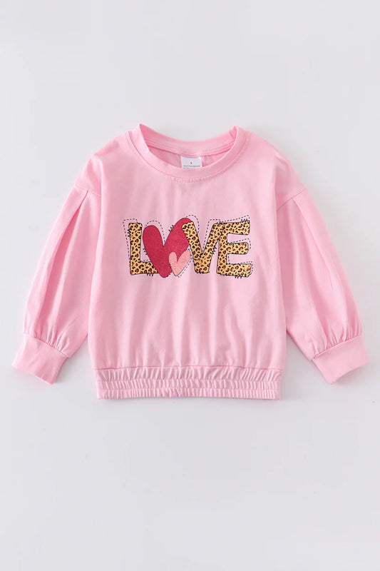 Pink Leopard LOVE Pullover