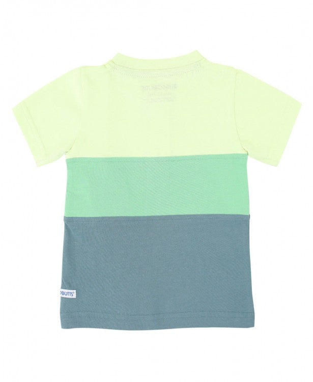 RuggedButts Green & Blue Color Block Henley Tee