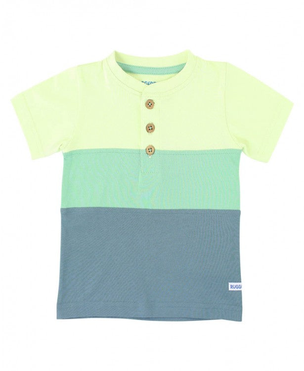 RuggedButts Green & Blue Color Block Henley Tee