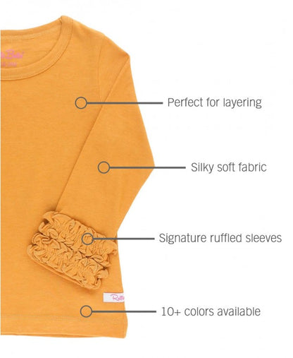 RuffleButts Ruffled Long Sleeve Layering Tee