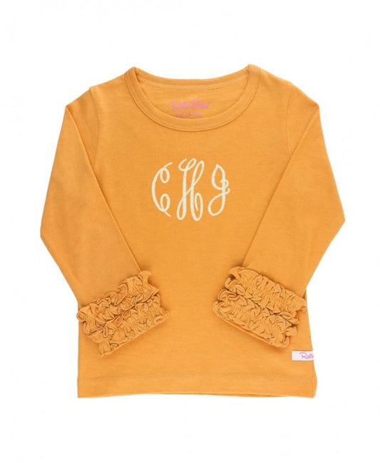 RuffleButts Ruffled Long Sleeve Layering Tee