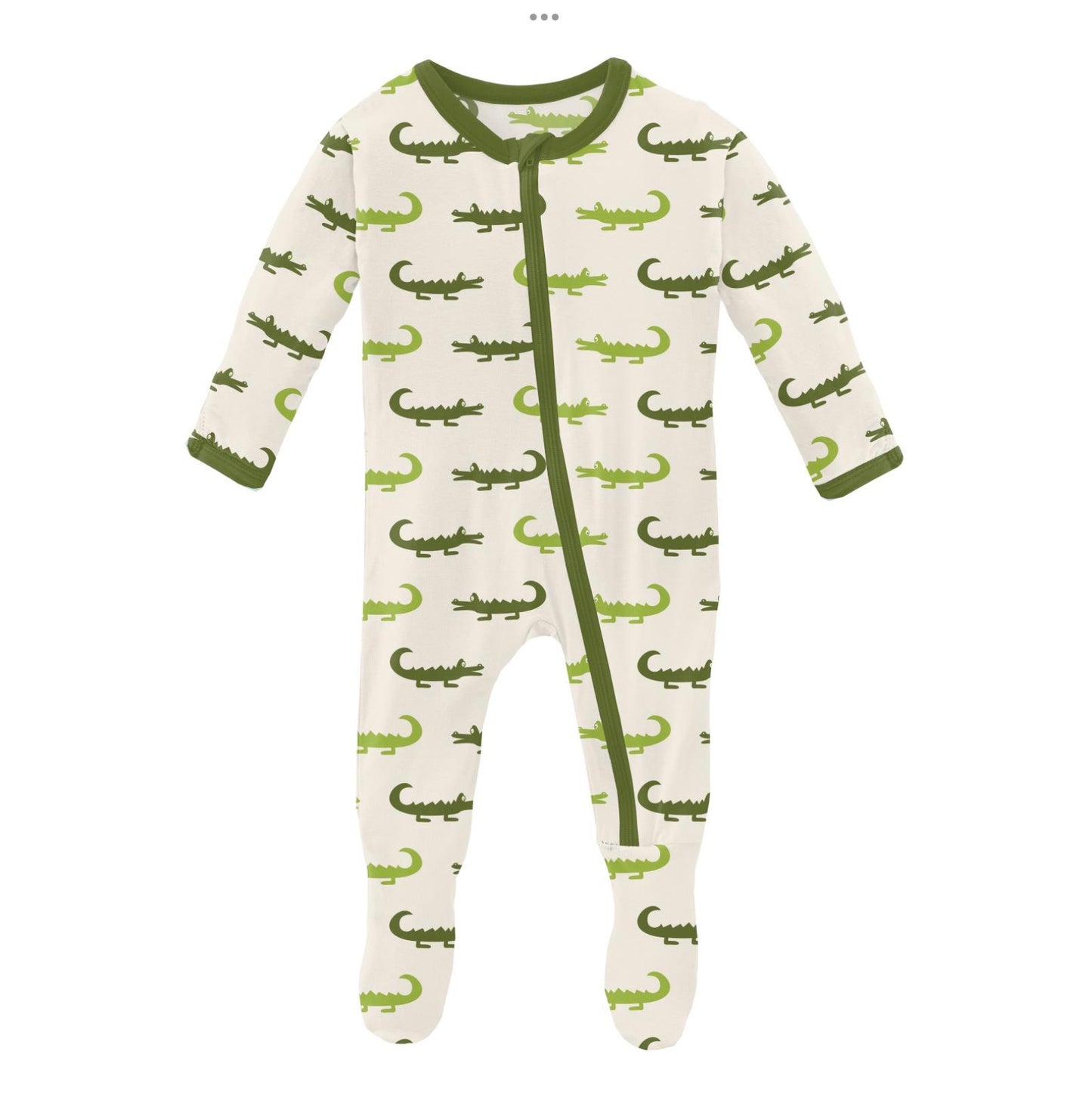 Kickee Pants Natural Crocodile Footie with Zipper