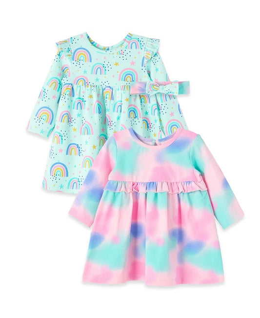 Rainbow and Tie Dye Dress 3pc Set