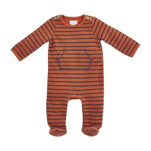 Mudpie Navy Rust Stripe Sleeper