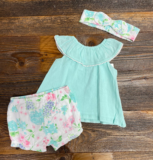 Little Me Floral 2 Pc + Headband