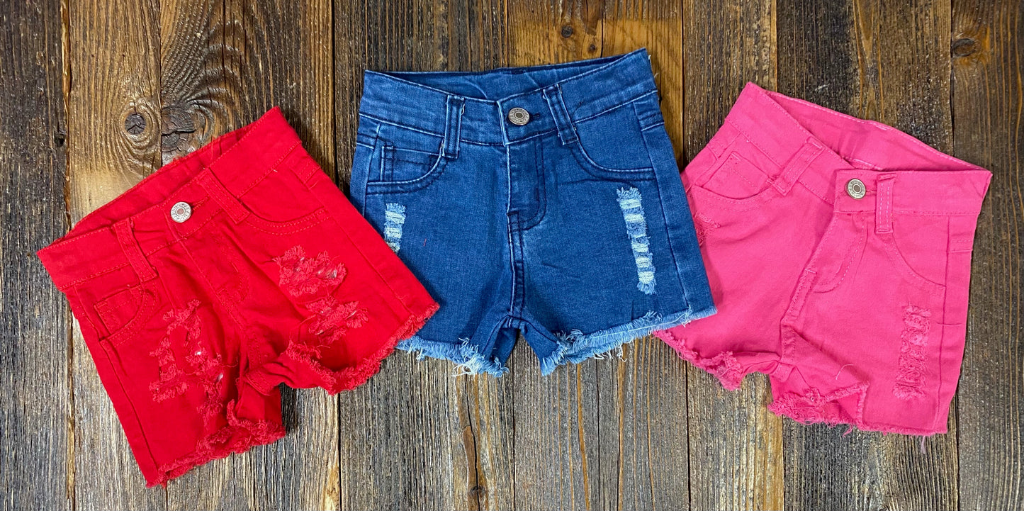Distressed Denim Shorts