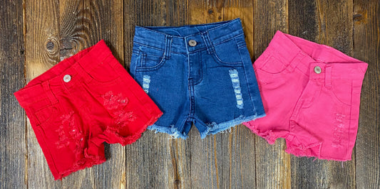 Distressed Denim Shorts