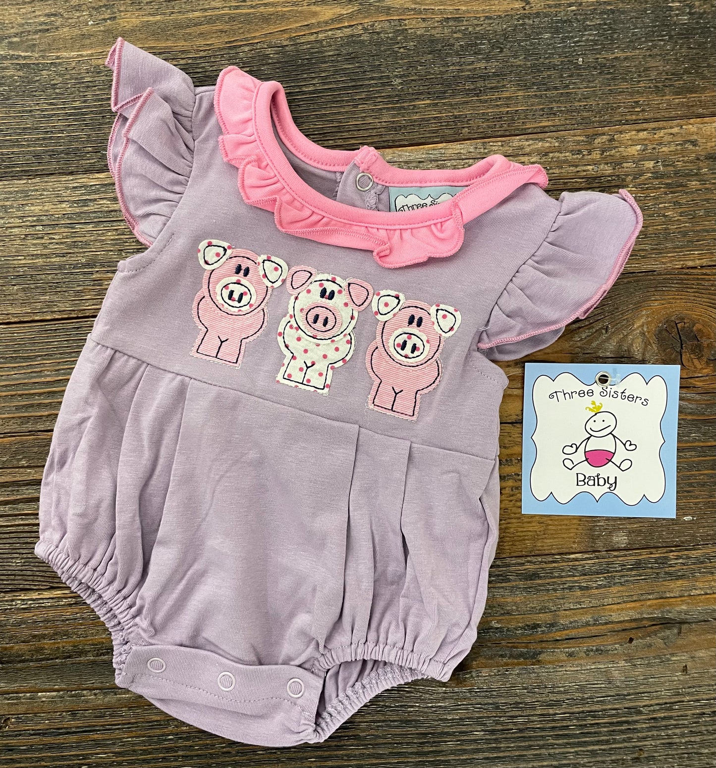 Three Sisters 3 Little Pigs Applique Bubble