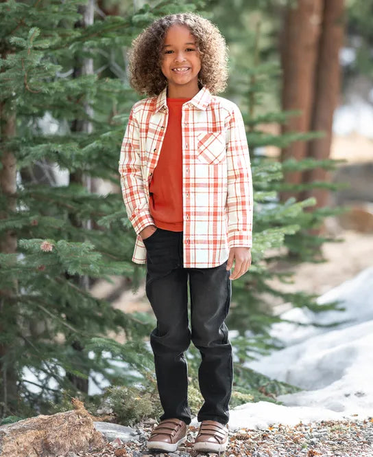 RuggedButts Burnt Sienna Plaid Button Down Shirt