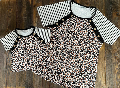 Mommy + Me Leopard/Stripe Top