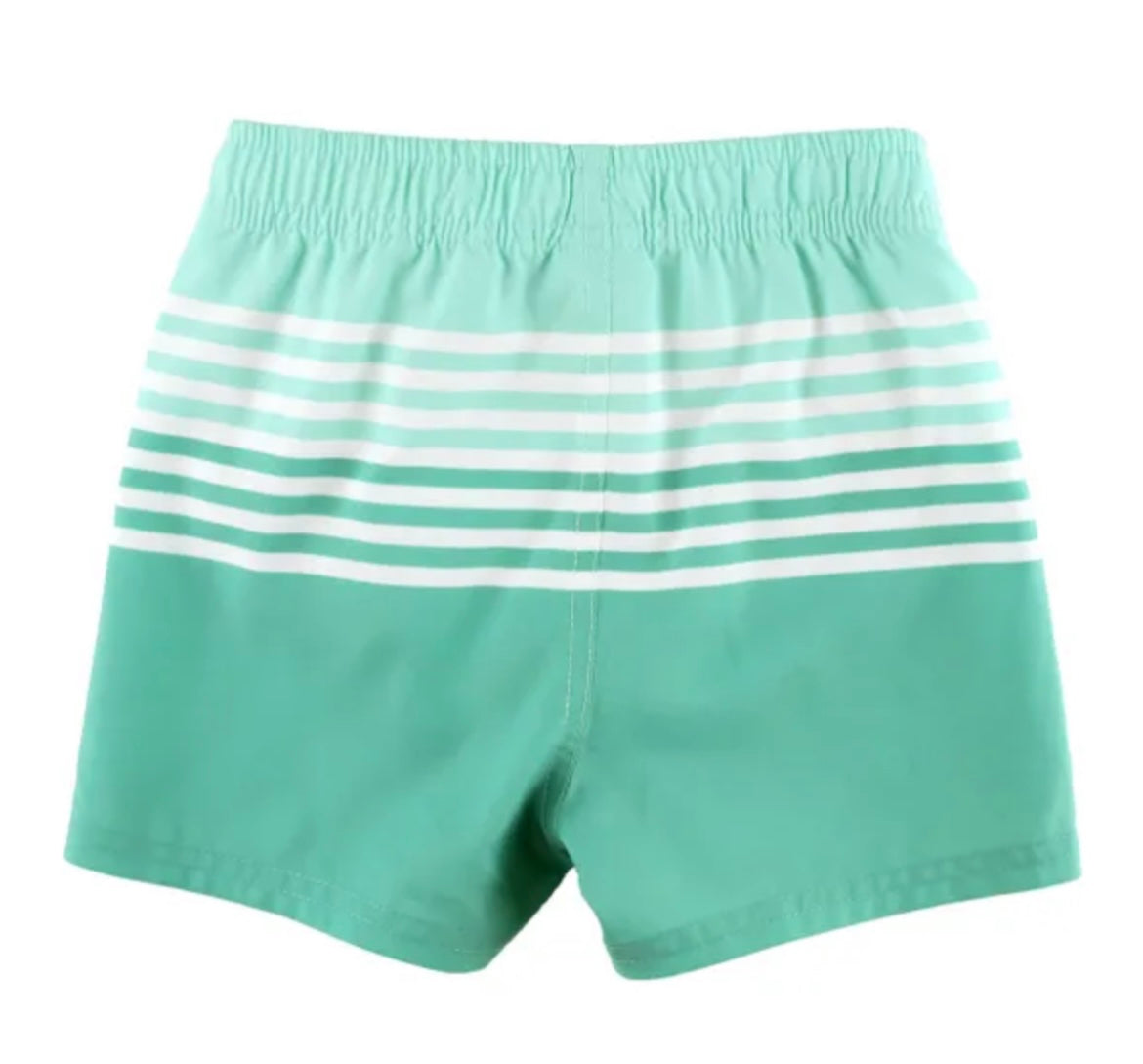 RuggedButts Ocean Teal Stripe Swim Trunks