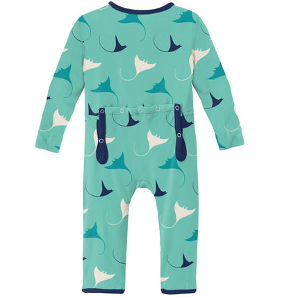 Kickee Pants Glass Manta Ray Coverall with Zipper