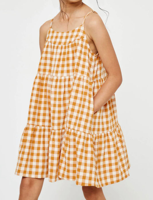 Hayden Gingham Tiered Sleeveless Dress GY2954
