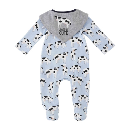 Mudpie Cow Sleeper & Bib Set