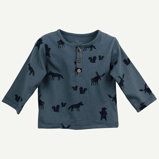 Oliver & Rain Moose Print LS Henley