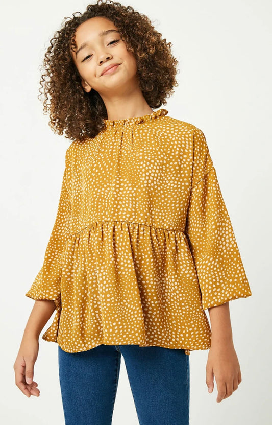 Hayden Girls Ruffle Neck Babydoll Top 2100