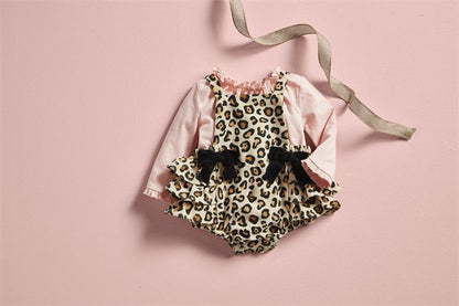 Mudpie Leopard Pinafore Set