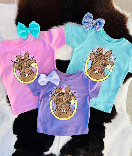 Easter Highland Cow Tee
