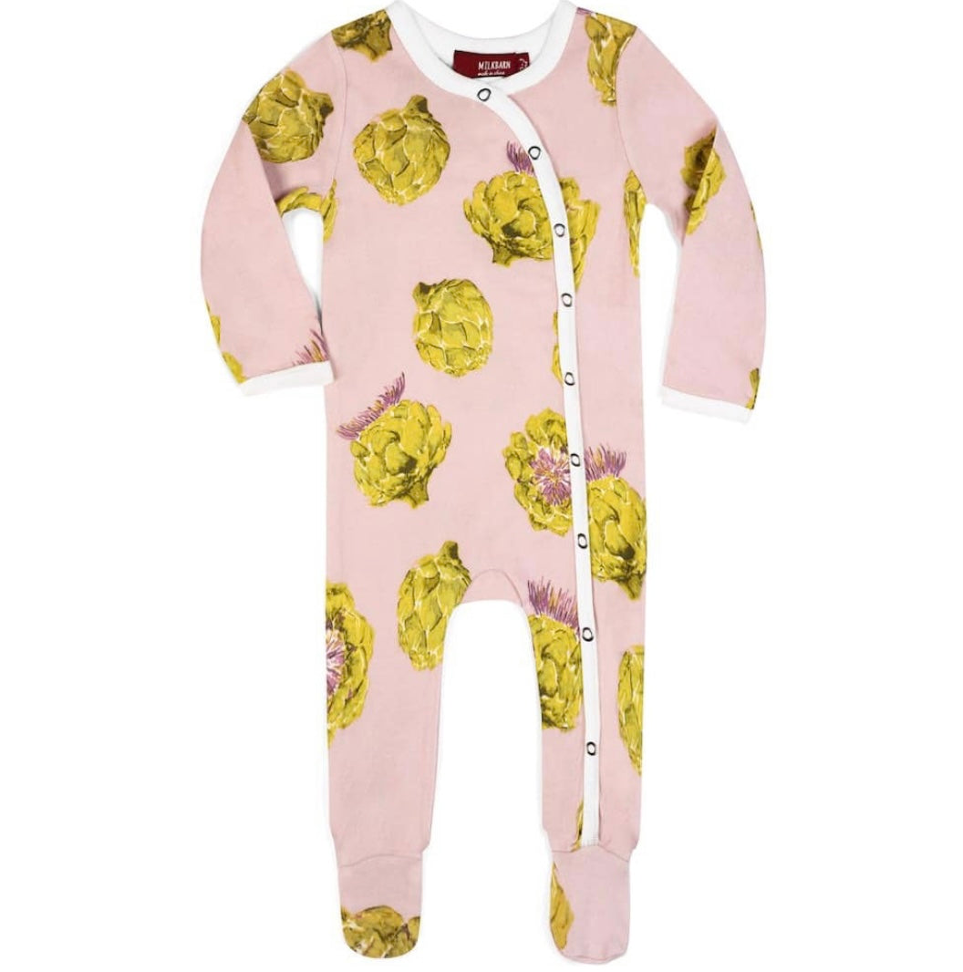 Milkbarn Footed Artichoke Romper