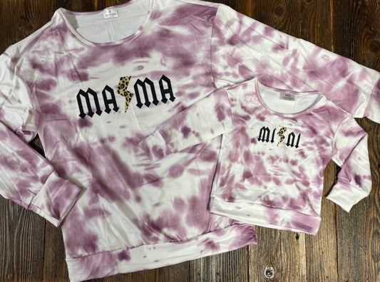 Tie Dye Mama + Mini Pullover